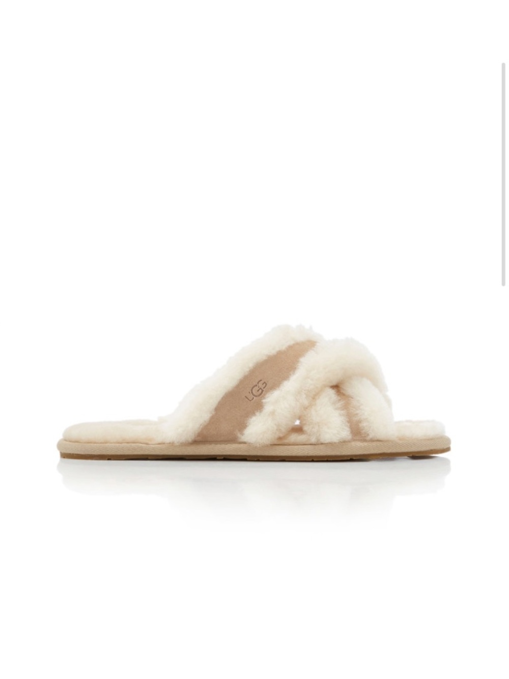 NIB UGG Women's Scuffita Sheepskin Sandals Cross Strap Shearling Slippers NEW